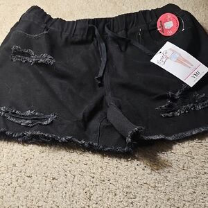 YMI Black Frayed Jean Shorts